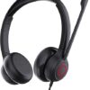 VoicePro 80 - Auriculares de oficina con cable para computadora con luz ocupada de enfoque de equipos | Micrófono con cancelación de ruido | Control de llamadas en línea