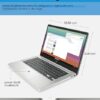 HP Laptop Chromebook 14, Intel Celeron N4120, 4 GB de RAM, 64 GB eMMC, pantalla HD de 14 pulgadas, Chrome OS, diseño delgado, gráficos 4K, batería de larga duración, teclado gris ceniza (14a-na0226nr,