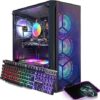 STGAubron Computadora de escritorio para videojuegos, Intel Core i7 hasta 3.9 GHz, Radeon RX 580 8G, 16G RAM, 512G SSD, WiFi 6, Bluetooth 5.2, ventilador RGB x6, Windows 11 Home