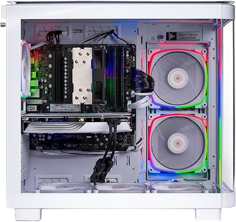 Skytech Gaming PC para juegos King 95, AMD Ryzen 7 7700 3.8GHz, NVIDIA RTX 4070 Super 12GB, SSD NVMe de 1 TB, DDR5 RAM 6000 de 16 GB, fuente de alimentación dorada de 750 W, Wi-Fi, Win 11, escritorio