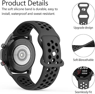 rrea Deportiva de Silicona – Compatible con Apple Watch 42/44 mm y Genéricos