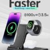 Estación de Carga 3 en 1 MagSafe Compatible – iPhone 12-15, Apple Watch y AirPods