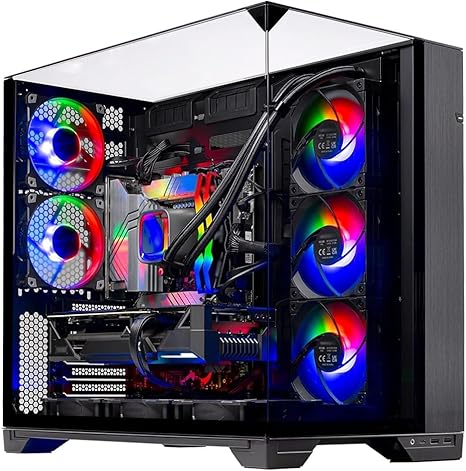 Skytech Gaming O11 Vision PC de escritorio, Ryzen 7 9800X3D 4.7 GHz (5.2 GHz), AMD RX 9070XT 16GB, 1TB Gen4 NVMe SSD, 32GB DDR5 RAM 5600 RGB, 850W Gold PSU, 14.173 in ARGB AIO, Wi-Fi, Win 11