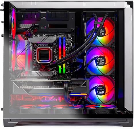Skytech Gaming O11 Vision PC de escritorio, Ryzen 7 9800X3D 4.7 GHz (5.2 GHz), AMD RX 9070XT 16GB, 1TB Gen4 NVMe SSD, 32GB DDR5 RAM 5600 RGB, 850W Gold PSU, 14.173 in ARGB AIO, Wi-Fi, Win 11