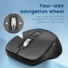Mouse inalámbrico Bluetooth (USB + BT1 + BT2), tamaño completo, desplazamiento de 4 vías, mouse silencioso multidispositivo para computadora, laptop, iPad, MacBook (gris)