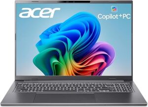 Acer Aspire 16 AI Copilot+ PC | Pantalla multitáctil WUXGA 120Hz de 16 pulgadas | Snapdragon X X1-26-100 | NPU: 45 Tops - GPU: hasta 1.7 TFLOPs | 16GB LPDDR5X | SSD PCIe Gen 4 de 512 GB | Wi-Fi 7 |