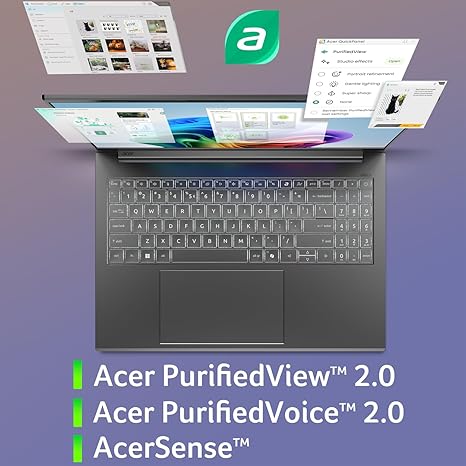 Acer Aspire 16 AI Copilot+ PC | Pantalla multitáctil WUXGA 120Hz de 16 pulgadas | Snapdragon X X1-26-100 | NPU: 45 Tops - GPU: hasta 1.7 TFLOPs | 16GB LPDDR5X | SSD PCIe Gen 4 de 512 GB | Wi-Fi 7 |