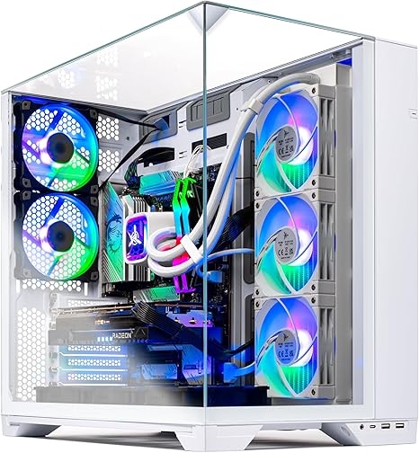 Skytech Gaming O11 Vision PC de escritorio, Ryzen 7 9800X3D 4.7 GHz (5.2 GHz), AMD RX 9070XT 16GB, 2TB Gen4 NVMe SSD, 32GB DDR5 RAM 6000 RGB, 850W Gold ATX 3 PSU, ARGB AIO de 14.173 in, Wi-Fi, Win 11