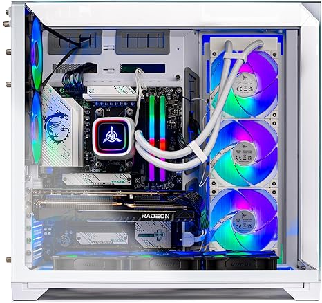 Skytech Gaming O11 Vision PC de escritorio, Ryzen 7 9800X3D 4.7 GHz (5.2 GHz), AMD RX 9070XT 16GB, 2TB Gen4 NVMe SSD, 32GB DDR5 RAM 6000 RGB, 850W Gold ATX 3 PSU, ARGB AIO de 14.173 in, Wi-Fi, Win 11