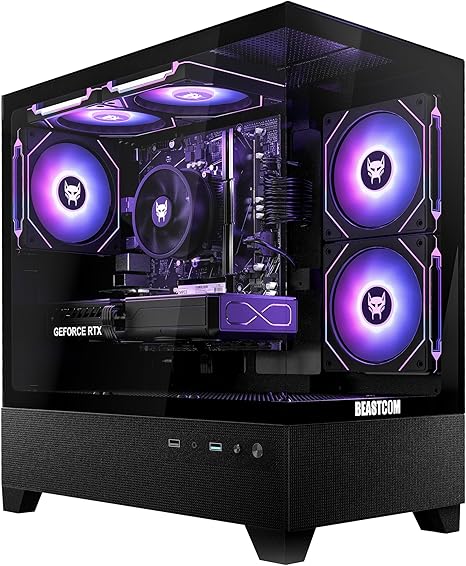 BEASTCOM Q5 Pro Gaming PC | AMD Ryzen 7 8700F 6X 5GHz 16 hilos | RTX 5060 8GB | 32GB RAM | 1TB NVMe SSD | WiFi 5 | Windows 11 Pro