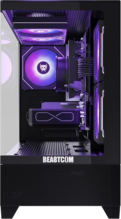 BEASTCOM Q5 Pro Gaming PC | AMD Ryzen 7 8700F 6X 5GHz 16 hilos | RTX 5060 8GB | 32GB RAM | 1TB NVMe SSD | WiFi 5 | Windows 11 Pro