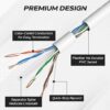 Cables Direct Online Cable CAT6 1000ft Pull Box Solid Ethernet LAN UTP Cable 23AWG 550Mhz RJ45 Red CCA cobre revestido de aluminio a granel (blanco)