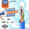 MONK CABLES | Cable Plenum CAT6 de 1000 pies | UTP, 23 AWG, 550 MHz | Certificado DSX-8000 | Cable más certificado del mercado (azul)