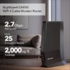 NETGEAR Nighthawk - Combo de módem router (CAX30) DOCSIS 3.1 y enrutador con cable y WiFi 6, AX2700 6.0 Gbps, compatible con Xfinity, Spectrum, Cox y más, Internet inalámbrica Gigabit