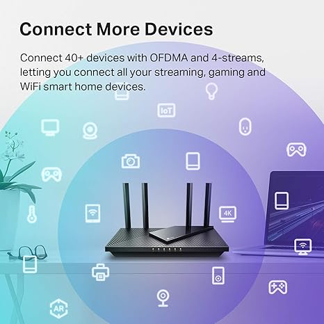 TP-Link AX1800 WiFi 6 Router V4 (Archer AX21) - Internet inalámbrico de doble banda, Gigabit, malla fácil, funciona con Alexa, un dispositivo certificado para humanos, soporte gratuito de expertos